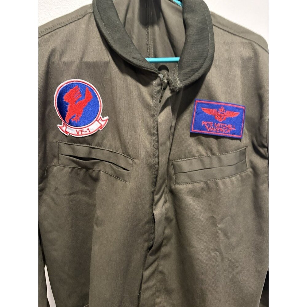 Top Gun Flight Suit Costume Men Adult Large/Xl Spirit Halloween - Picture 2 of 11